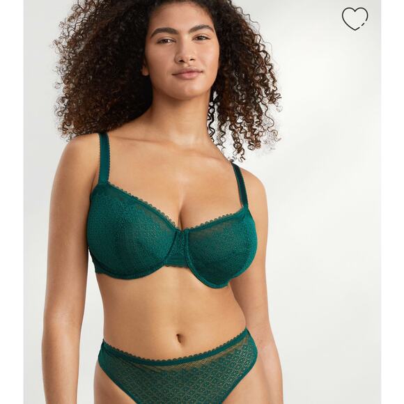 BARE 36DD The Push-Up Without Padding Bra NEW bare necessities B10249 GREEN sexy - Picture 2 of 11